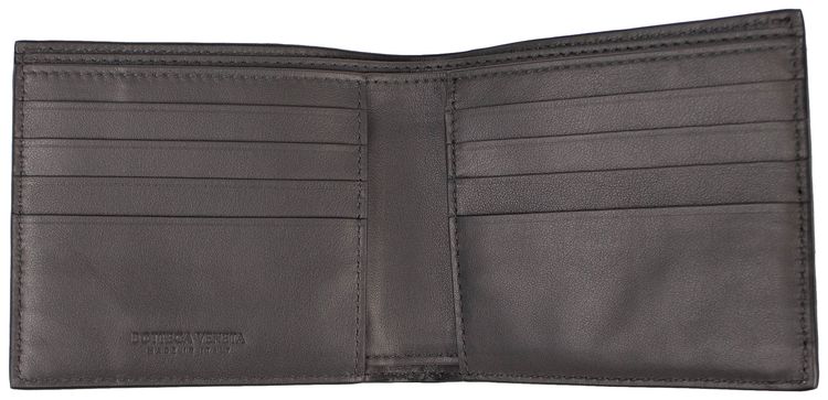 Bottega Veneta Intrecciato Bi Fold Wallet Black