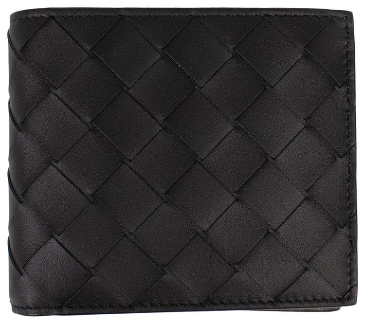 Bottega Veneta Intrecciato Bi Fold Wallet Black
