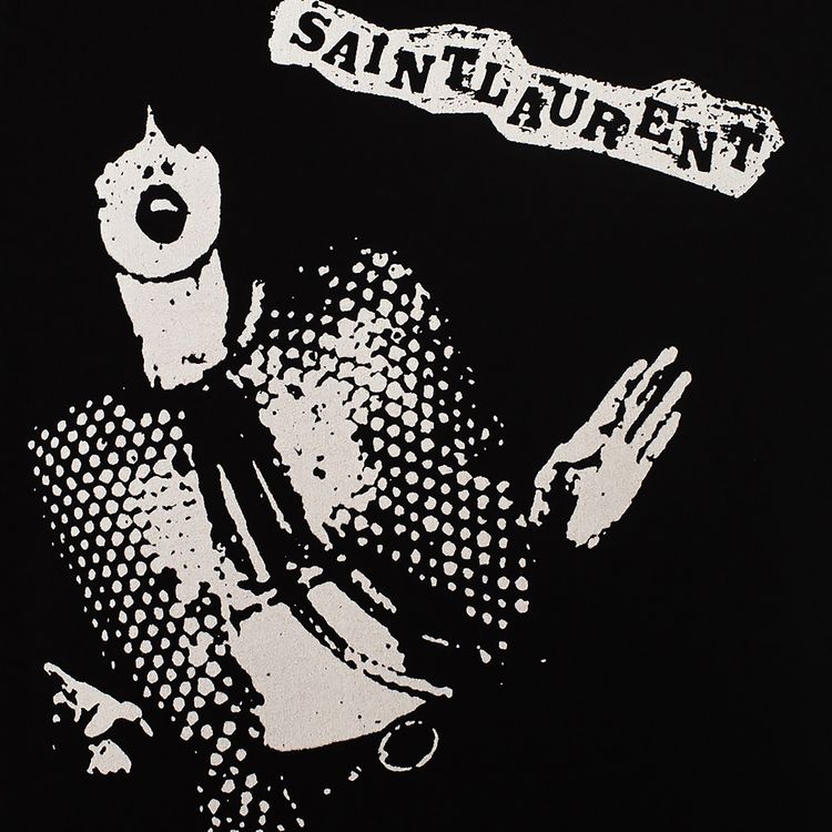 Saint Laurent Rock Band Print Tee NoirNatural