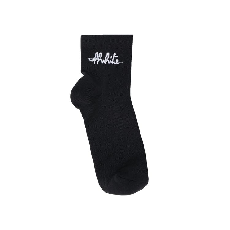 Off White Signature Logo Socks BlackWhite