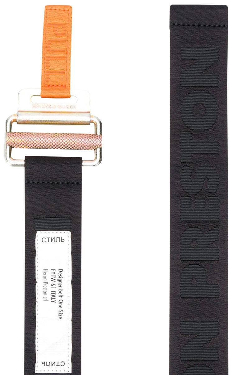Heron Preston Logo Tape Belt BlackGold