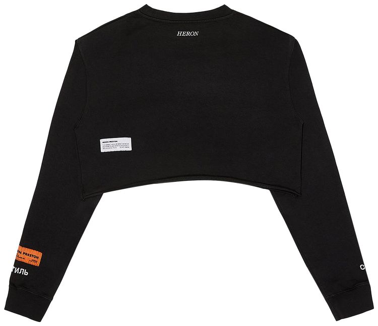 Heron Preston Crop Logo Long Sleeve T Shirt BlackWhite