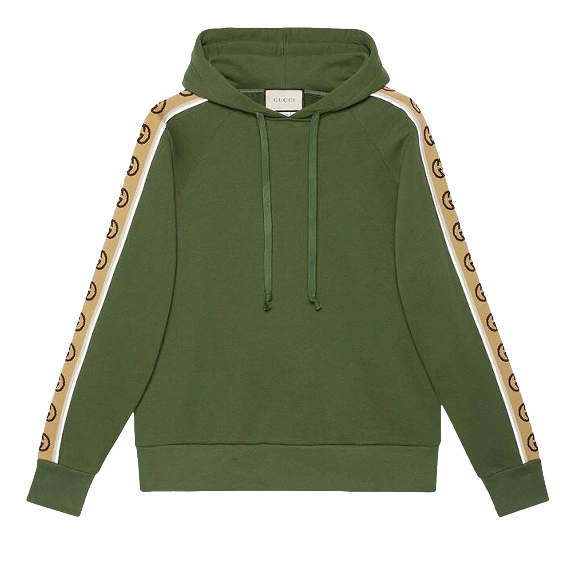 Buy Gucci Tape Detail Popover Hoodie Asparagus Green 596230 XJBUW 3806 GOAT