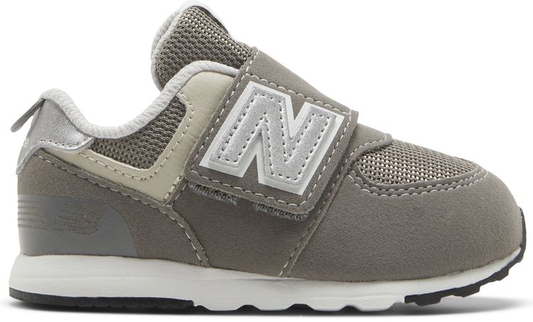 New Balance 574 New B Hook  Loop Toddler Wide Rain Cloud Silver Metallic