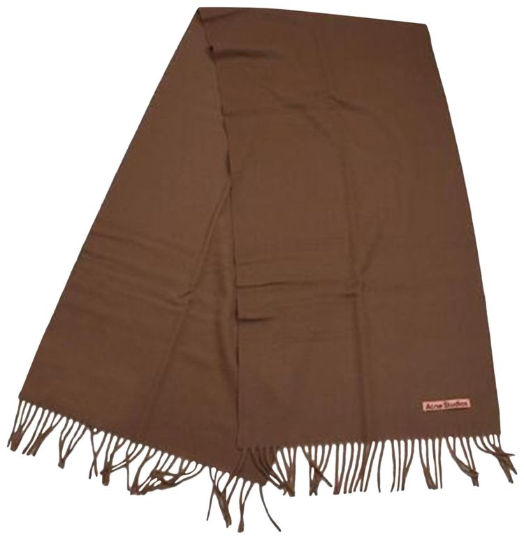 Acne Studios Wool Fringe Scarf Carmel Brown
