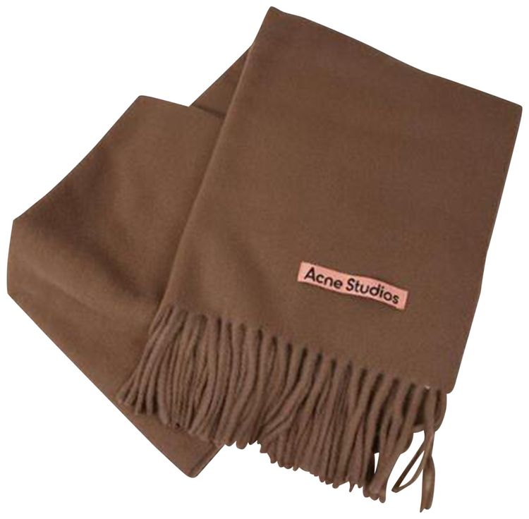 Acne Studios Wool Fringe Scarf Carmel Brown