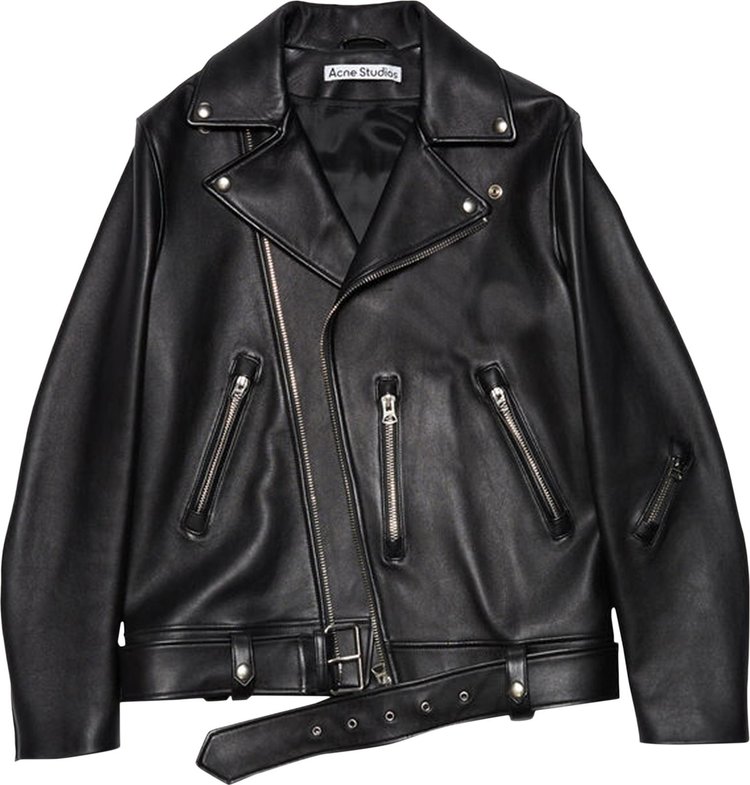 Buy Acne Studios Leather Biker Jacket 'Black' - B70075 GOAT BLAC | GOAT