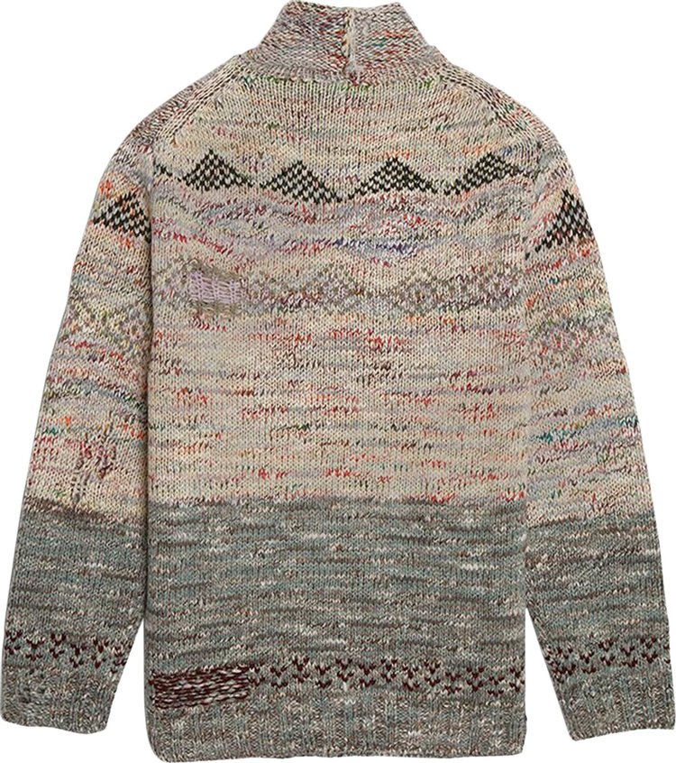 Acne Studios Roll Up Deconstructed Wool Jumper Sand Beige