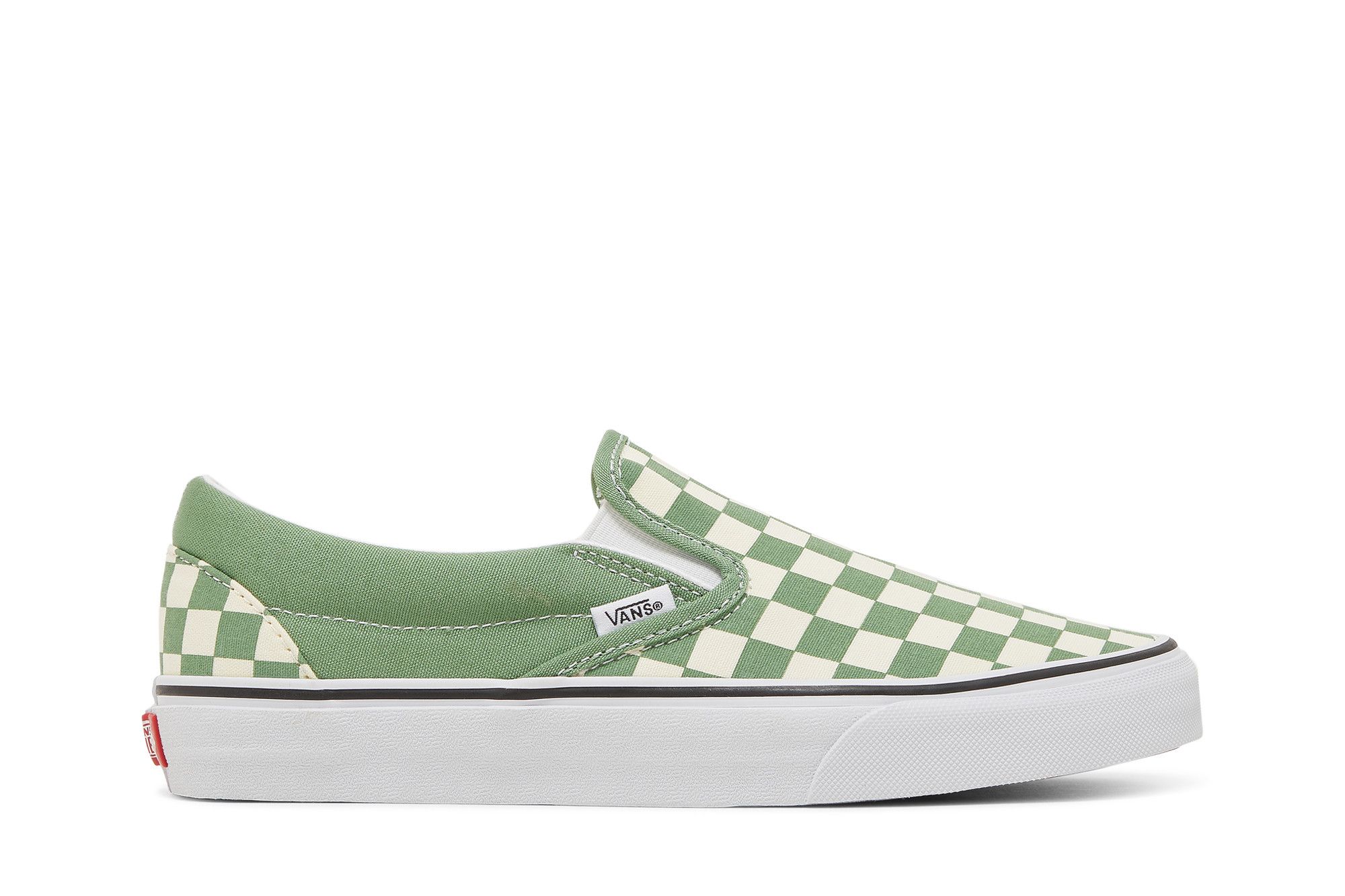 Vans slip on green checkerboard hot sale