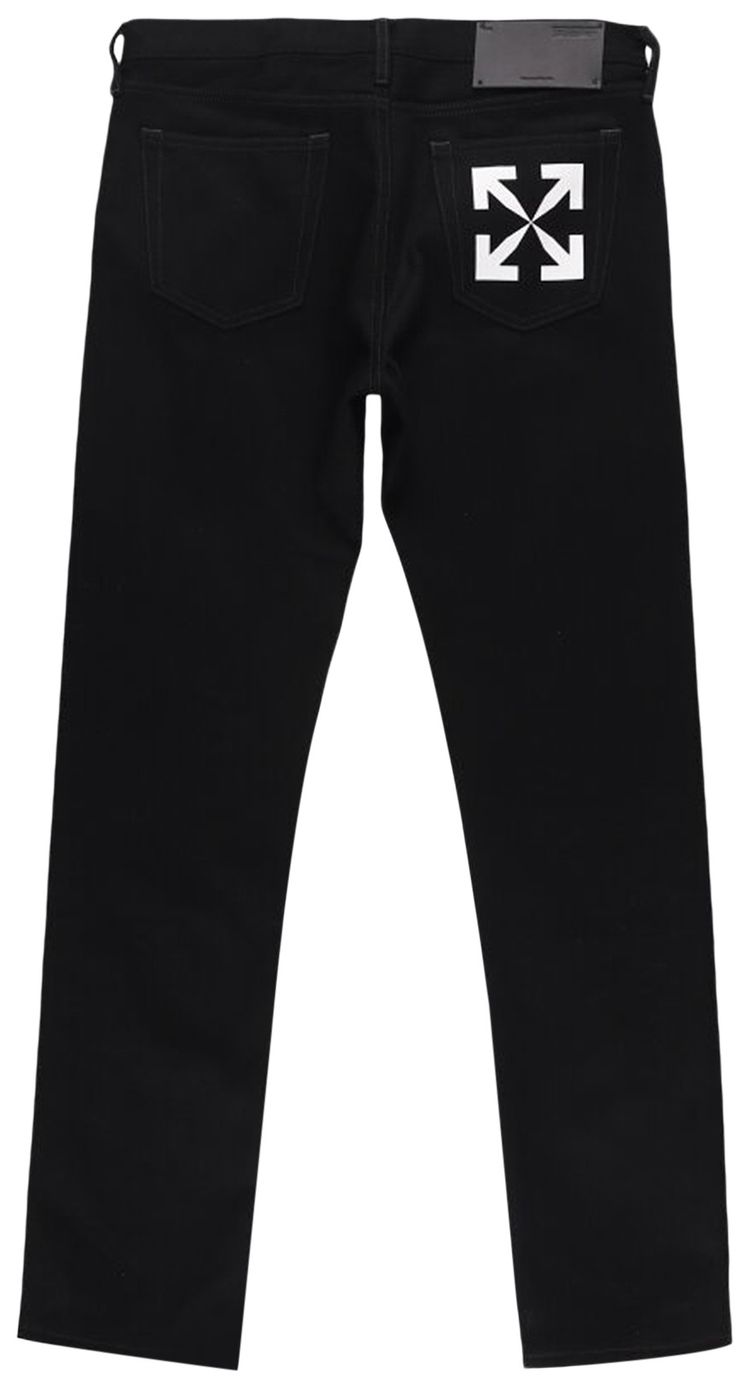 Off White Single Arrow Slim Jeans BlackWhite