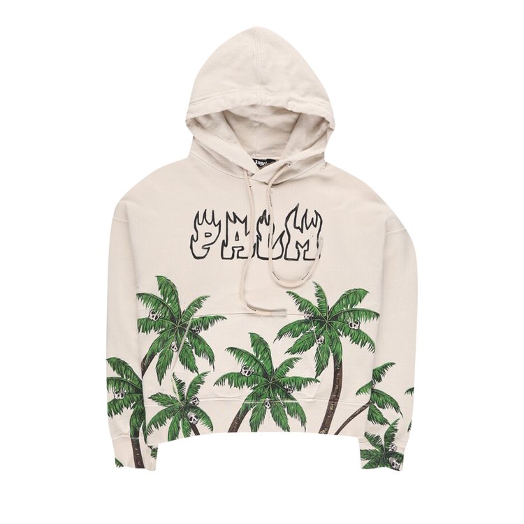 Palm Angels Palms And Skull Vintage Hoodie 'White'