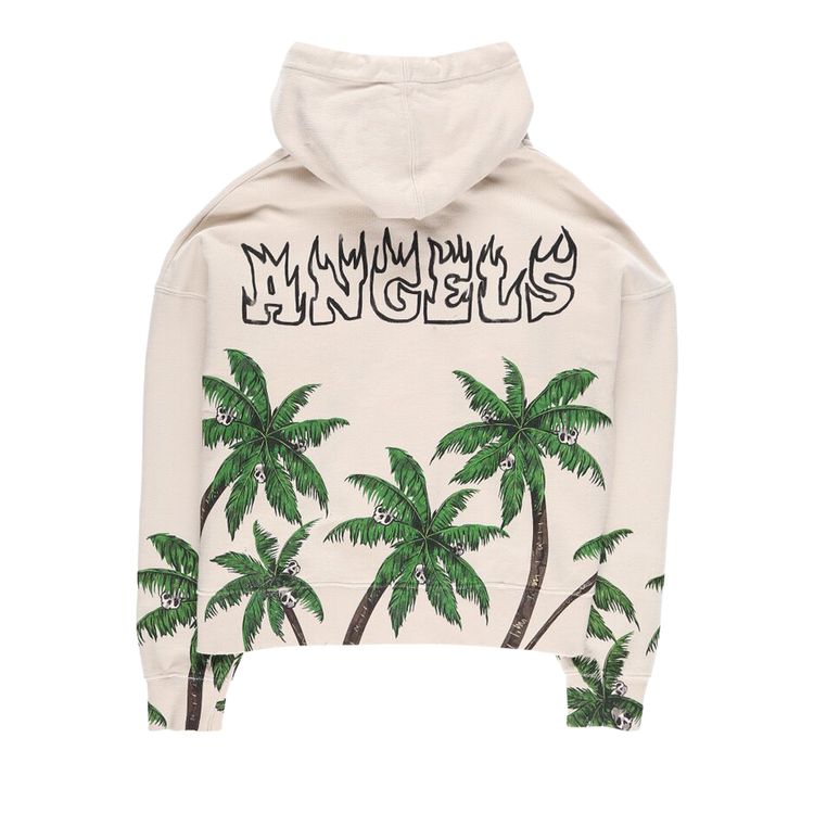 Palm Angels Palms And Skull Vintage Hoodie White
