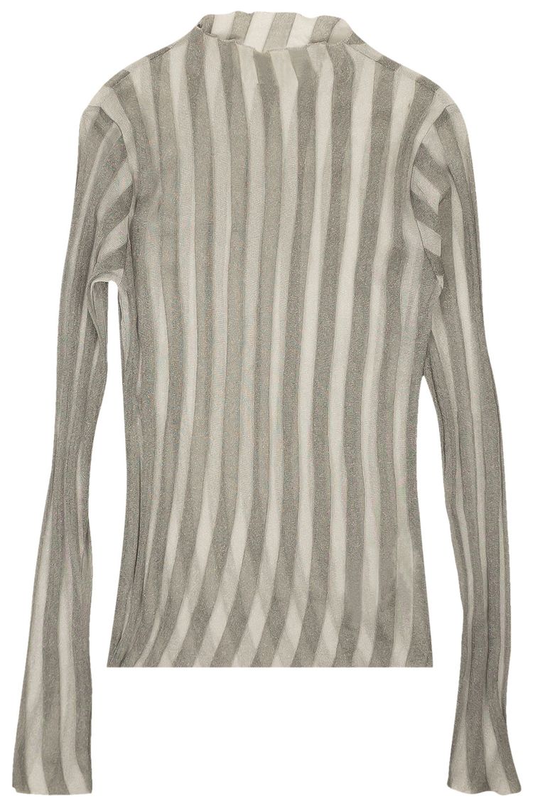 1017 ALYX 9SM Mockneck Ribbed Long Sleeve Top Silver