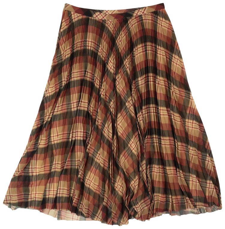 Dries Van Noten Sax Plaid Pleated Skirt MultiColor
