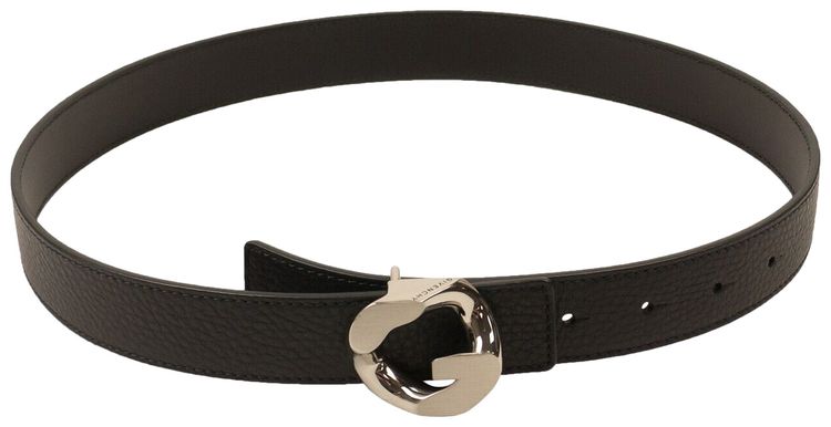 Givenchy G Chain Buckle Leather Belt Black
