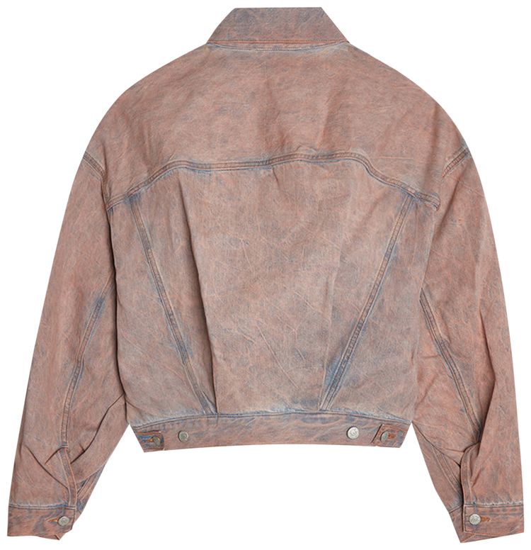 Acne Studios Morris Crop Overfit Denim Jacket Light BluePink