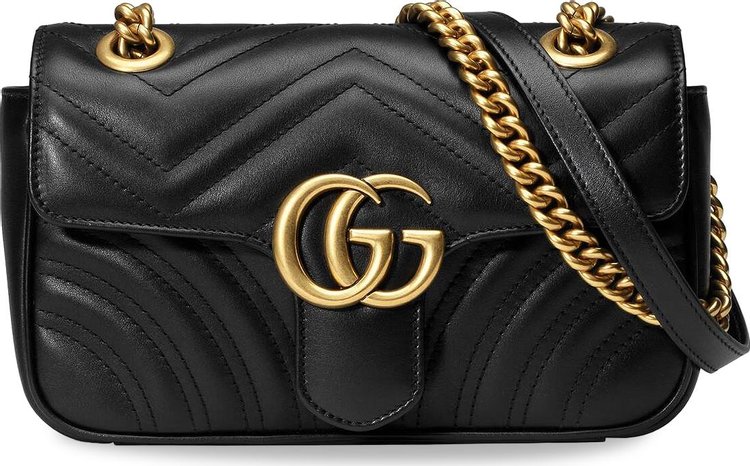 GG Matelassé mini bag in black leather
