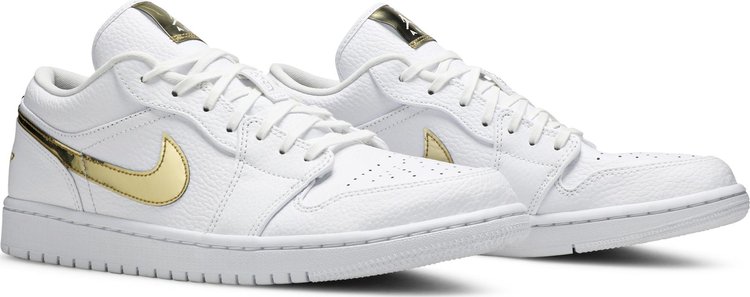 Wmns Air Jordan 1 Retro Low White Metallic Gold