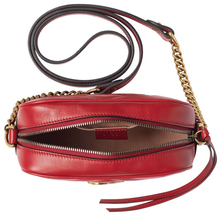 Gucci GG Marmont Matelasse Mini Bag Hibiscus Red