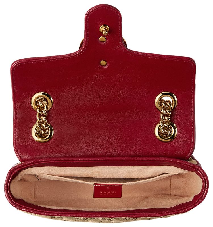 Gucci GG Marmont Mini Bag BeigeEbonyNew Cherry Red