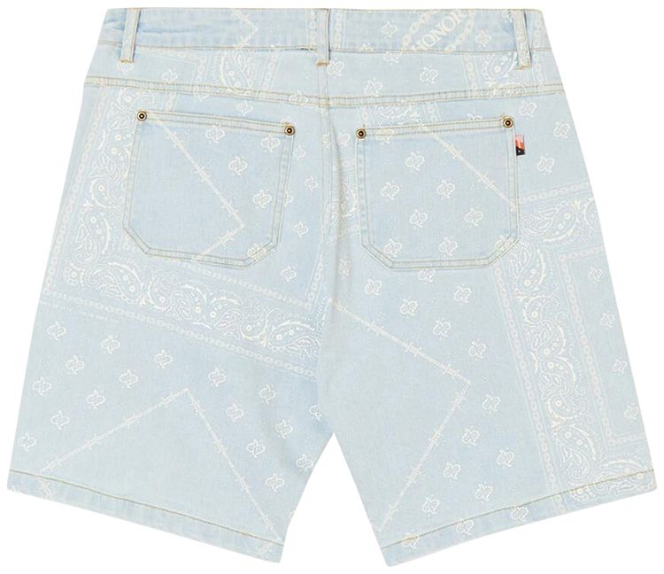 Honor The Gift Bandana Shorts Light Wash Denim