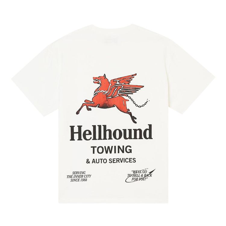 Honor The Gift Hellhound Towing T Shirt Off White