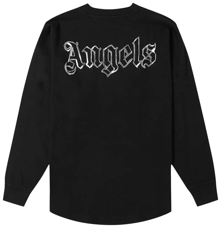 Palm Angels Blank Logo Long Sleeve Over Tee BlackMetal