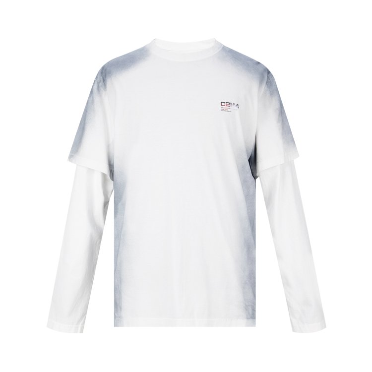 C2H4 Double Layer Long-Sleeve T-Shirt 'White/Blue'