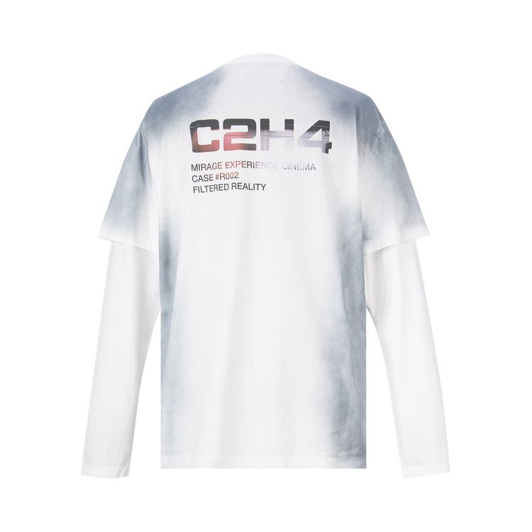 C2H4 Double Layer Long Sleeve T Shirt WhiteBlue