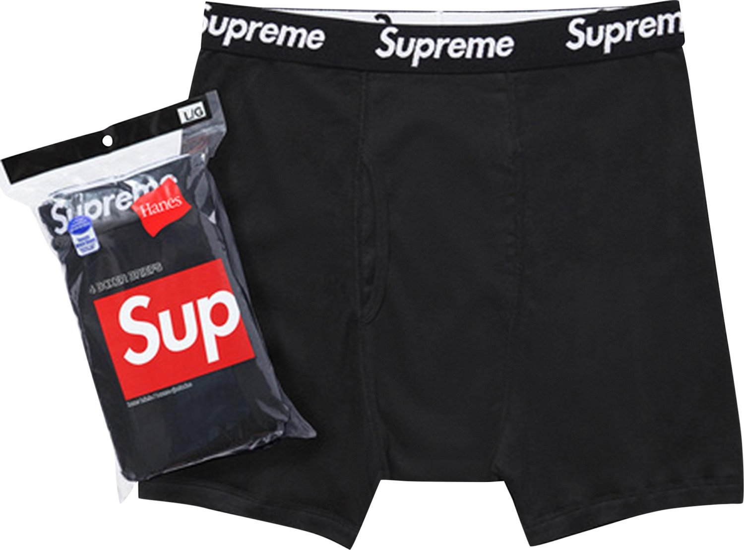 Buy Supreme x Hanes Boxer Briefs (4 Pack) 'Black' - SS19A36 BLACK | GOAT
