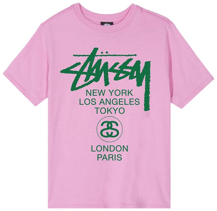 Stussy World Tour Tee Pink