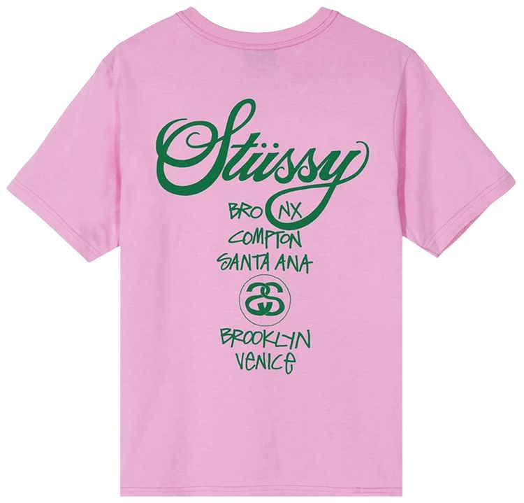 Stussy World Tour Tee Pink