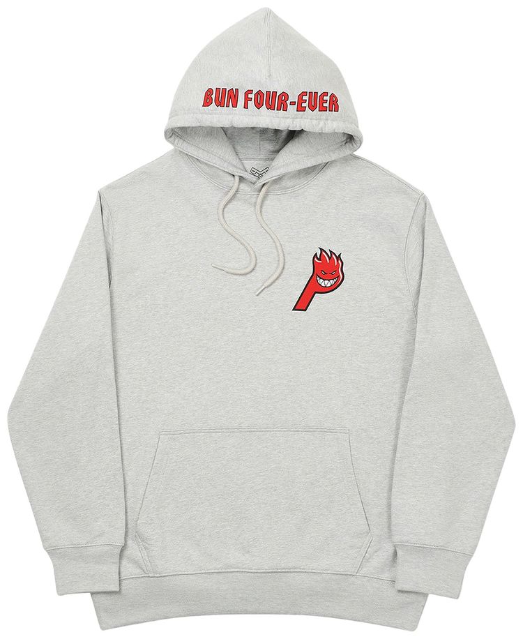 Palace x Spitfire Live To Bun Hood Grey Marl