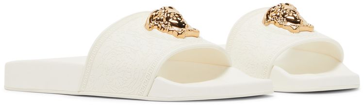 Versace Wmns Palazzo Pool Slides White Gold