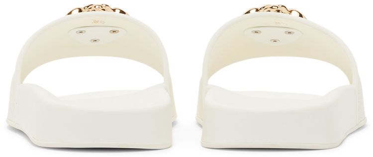 Versace Wmns Palazzo Pool Slides White Gold