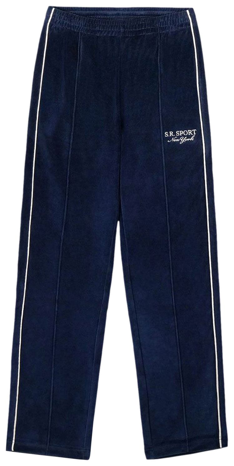 Sporty  Rich SR Sport Velour Track Pant NavyWhite