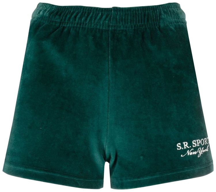 Sporty  Rich SR Sport Velour Short ForestWhite