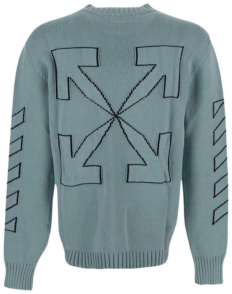 Off White Diag Outline Knit Crewneck Ice Black