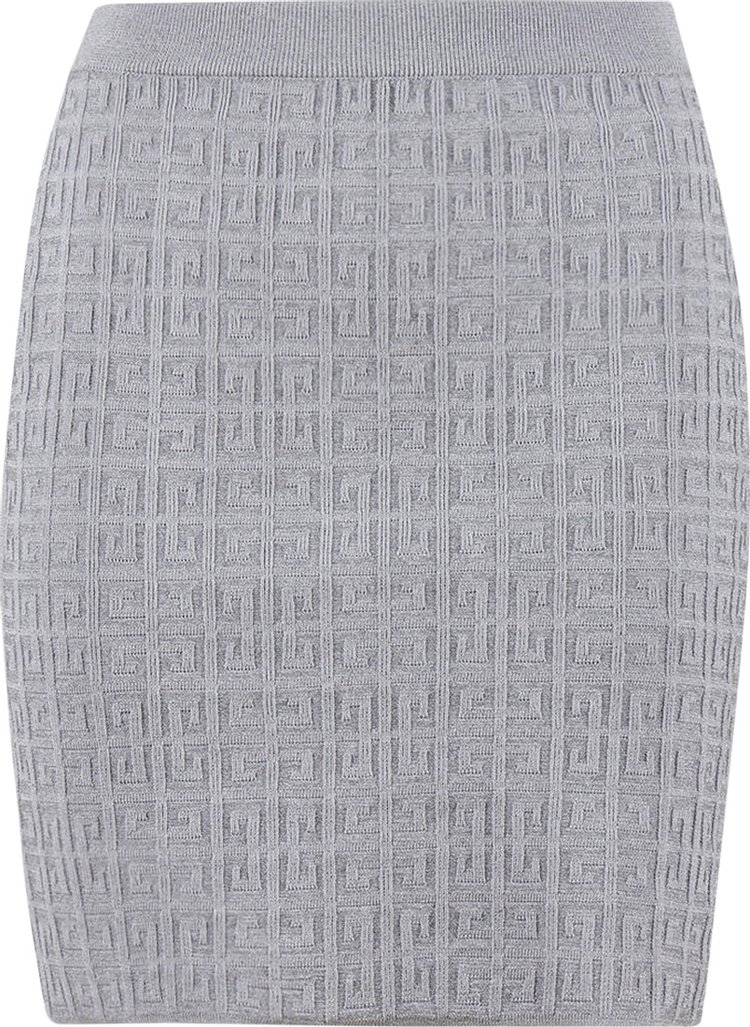 Givenchy Straight Skirt Knitted 'Silver'