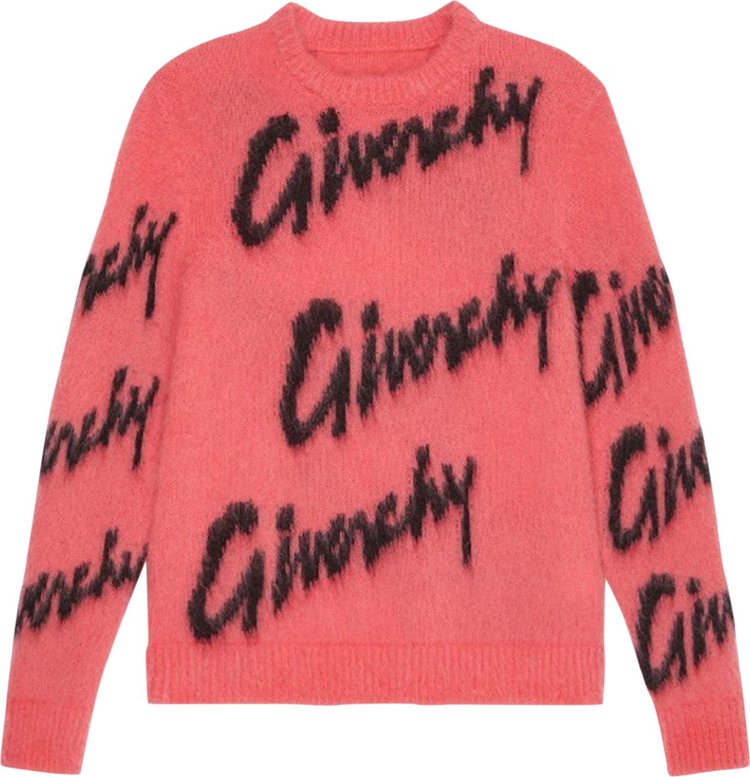 Givenchy Intarsia Mohair Crewneck 'Pink/Black'