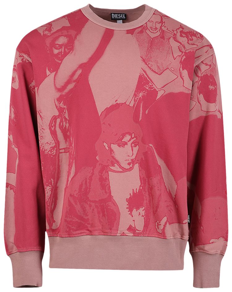 Diesel S Macs F3 Crewneck Sweatshirt Pink