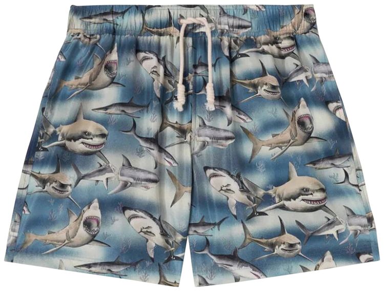 Palm Angels Sharks Swimshorts Blue