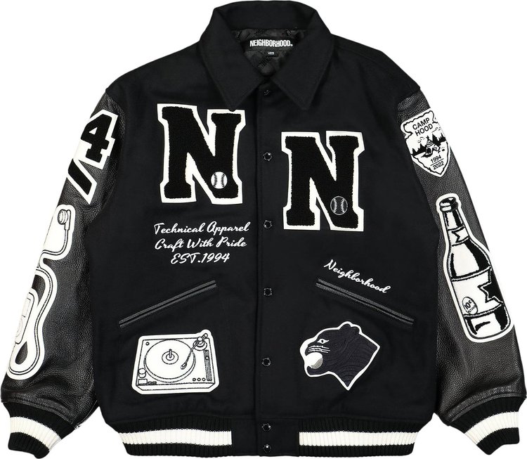 Buy Neighborhood Stadium Jacket 'Black' - 222SZNH JKM03 BLAC | GOAT