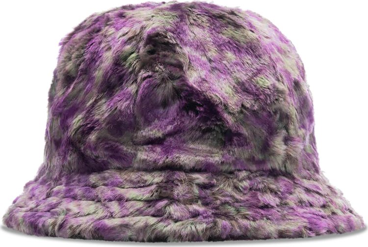 Needles Uneven Printed Faux Fur Bermuda Hat 'Purple/Green'