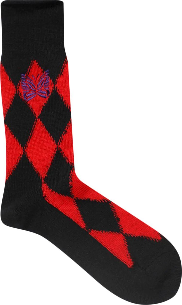 Needles Argyle Jacquard Socks 'Red'