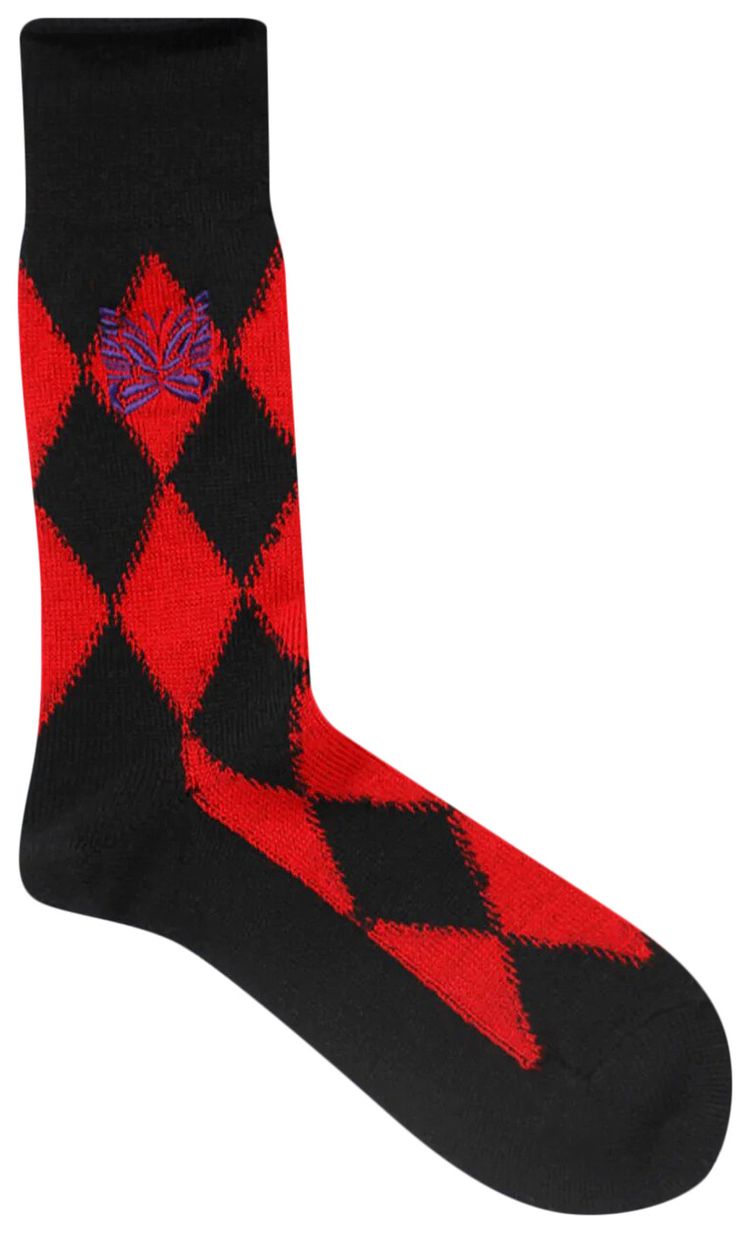 Needles Argyle Jacquard Socks 'Red'