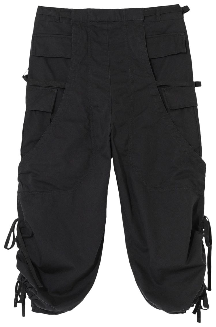 Undercover Throne of Blood Cropped Tied Hem Trousers Black