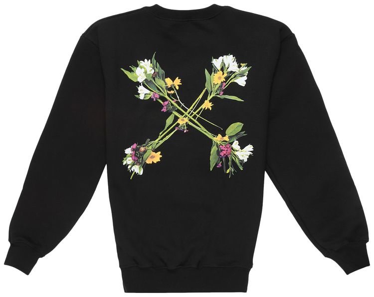Off White Flock Arrow Crewneck BlackGreen