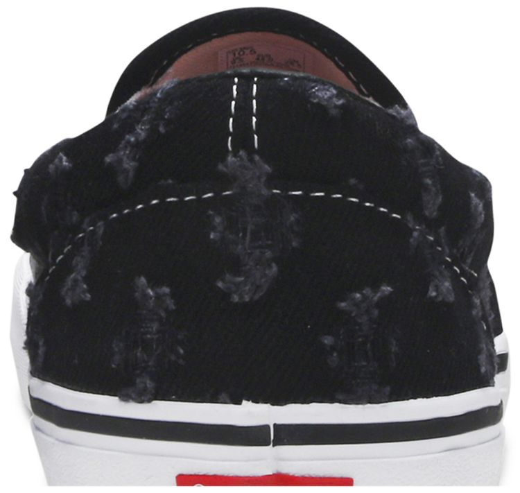 Supreme x Vans Slip On Black Hole Punch Denim