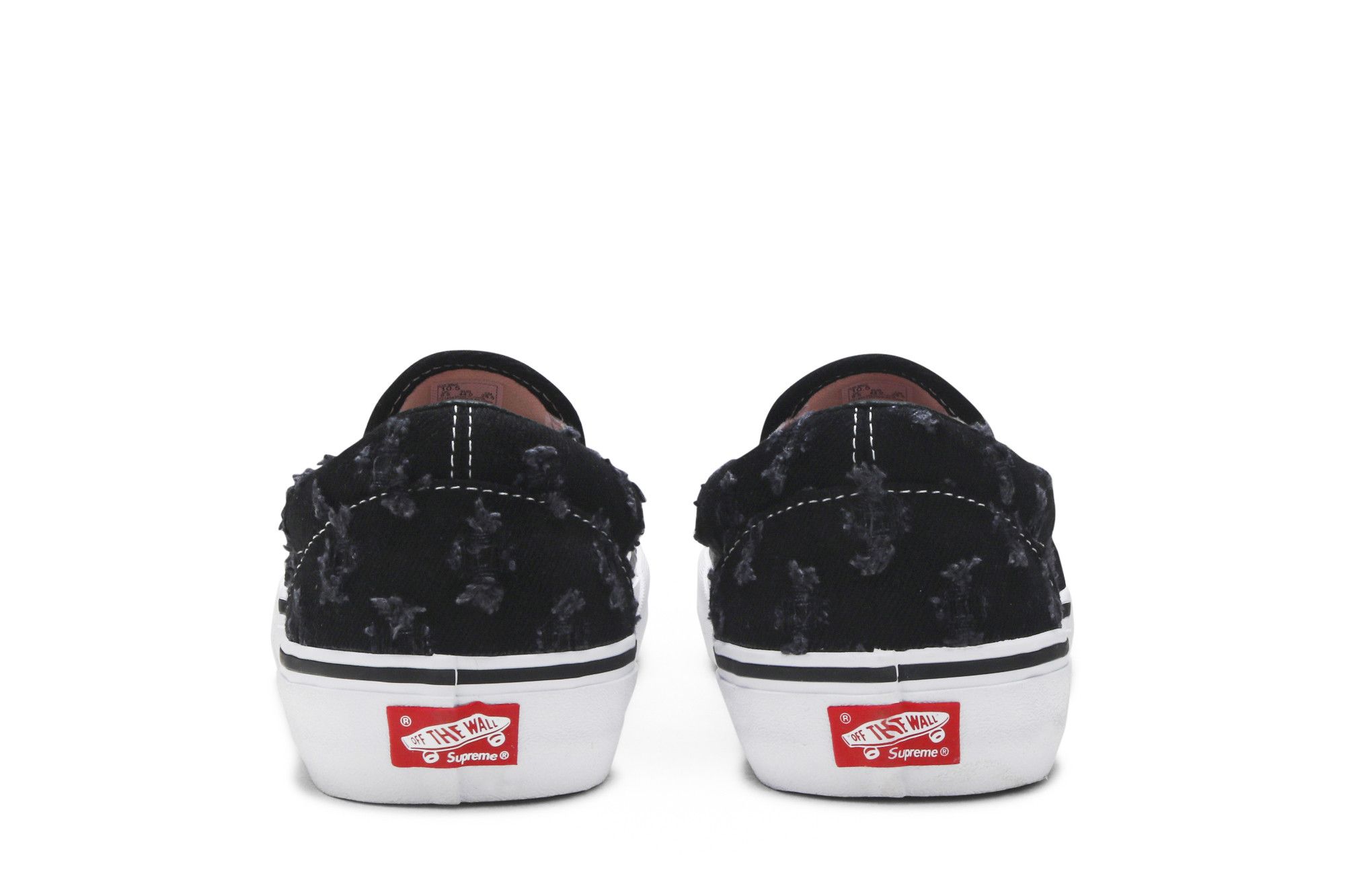 Buy Supreme x Vans Slip-On 'Black Hole Punch Denim' - VN0A38DD2DC